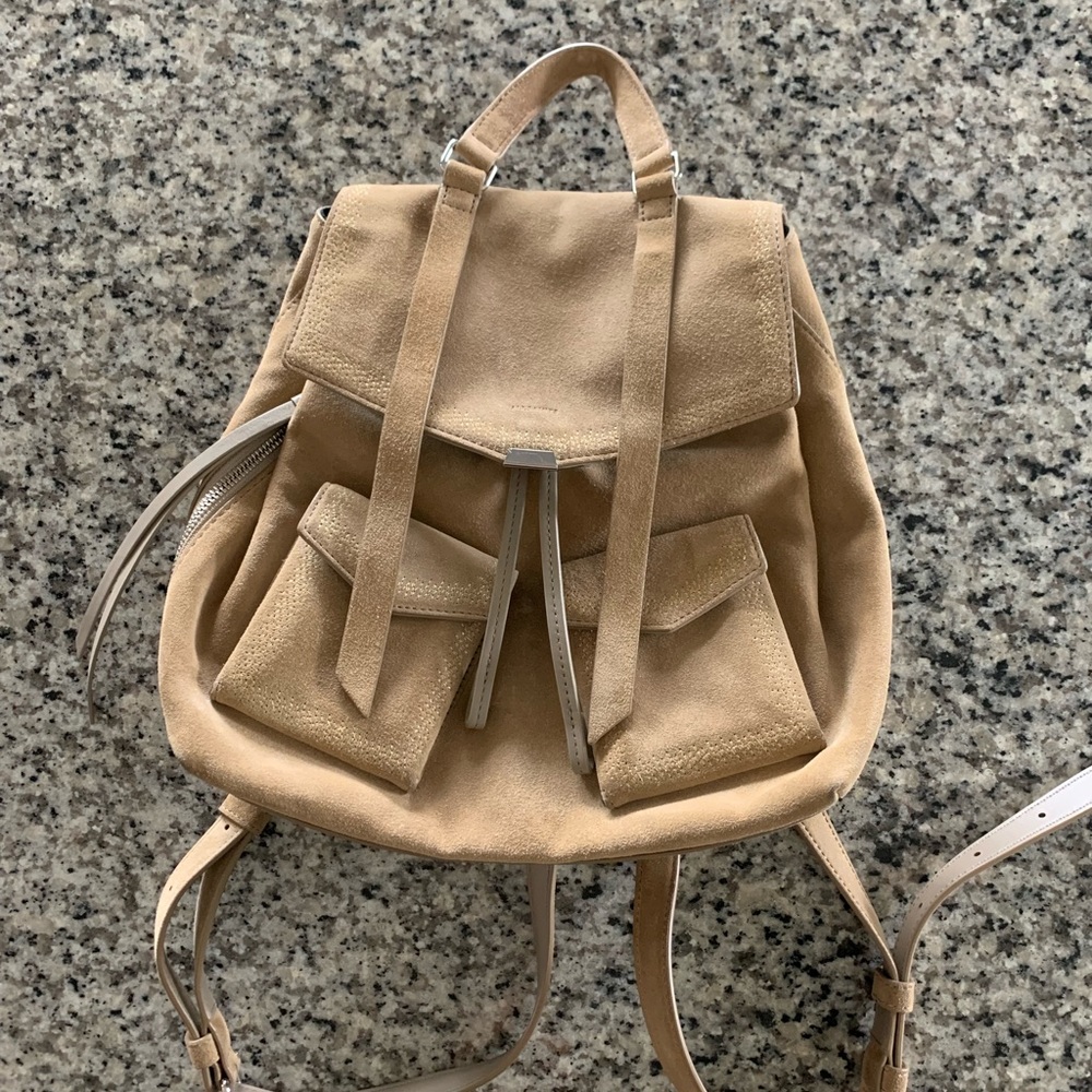 AllSaints suede backpack/purse